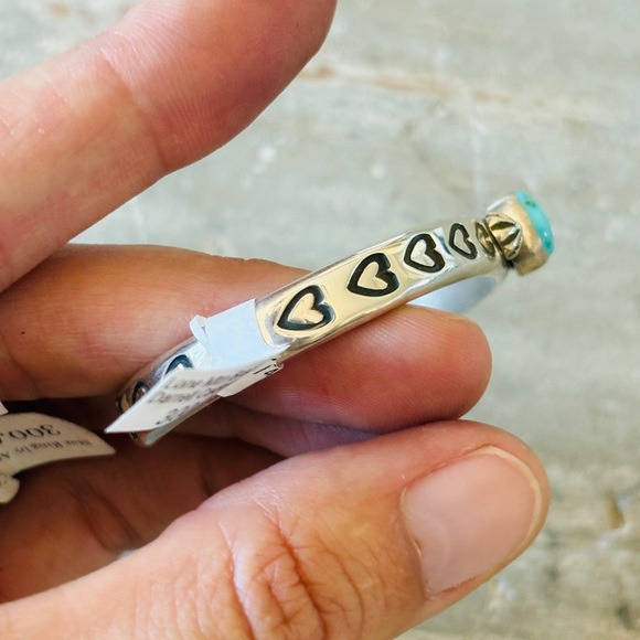 ♥️ Navajo ♥️ Darrell Cadman Sterling Silver & Turquoise Hearts Cuff - Picture 6 of 15